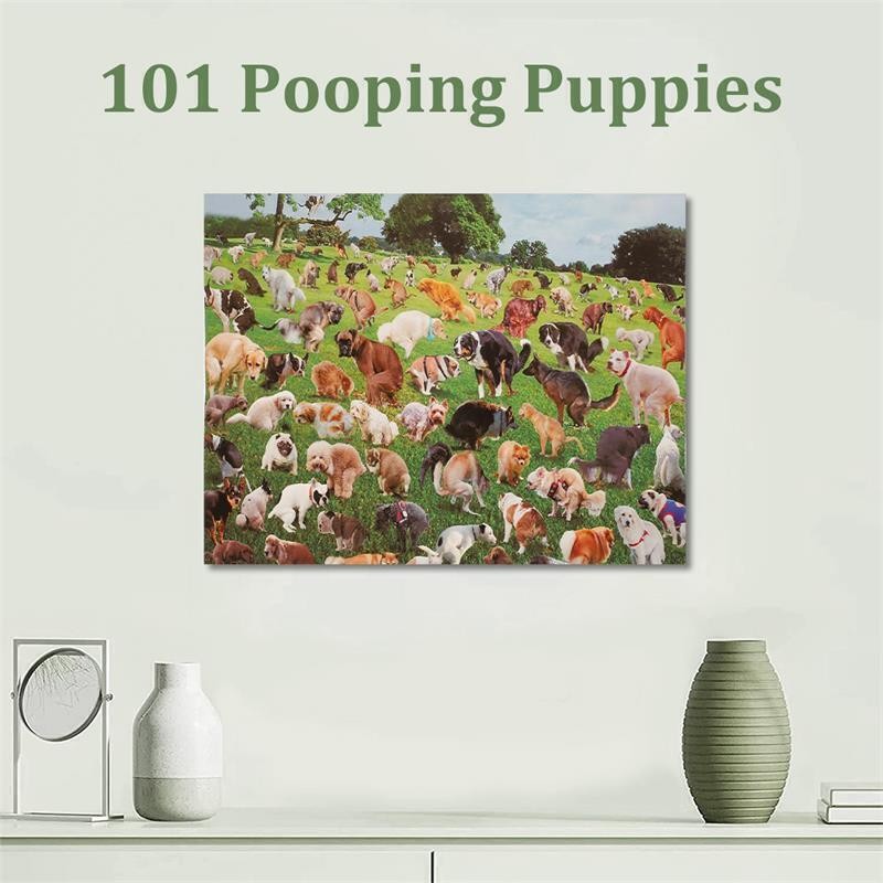 1000 Pieces Jigsaw Puzzle 101 Pooping Puppies Dogs Pooping Puzzles UK