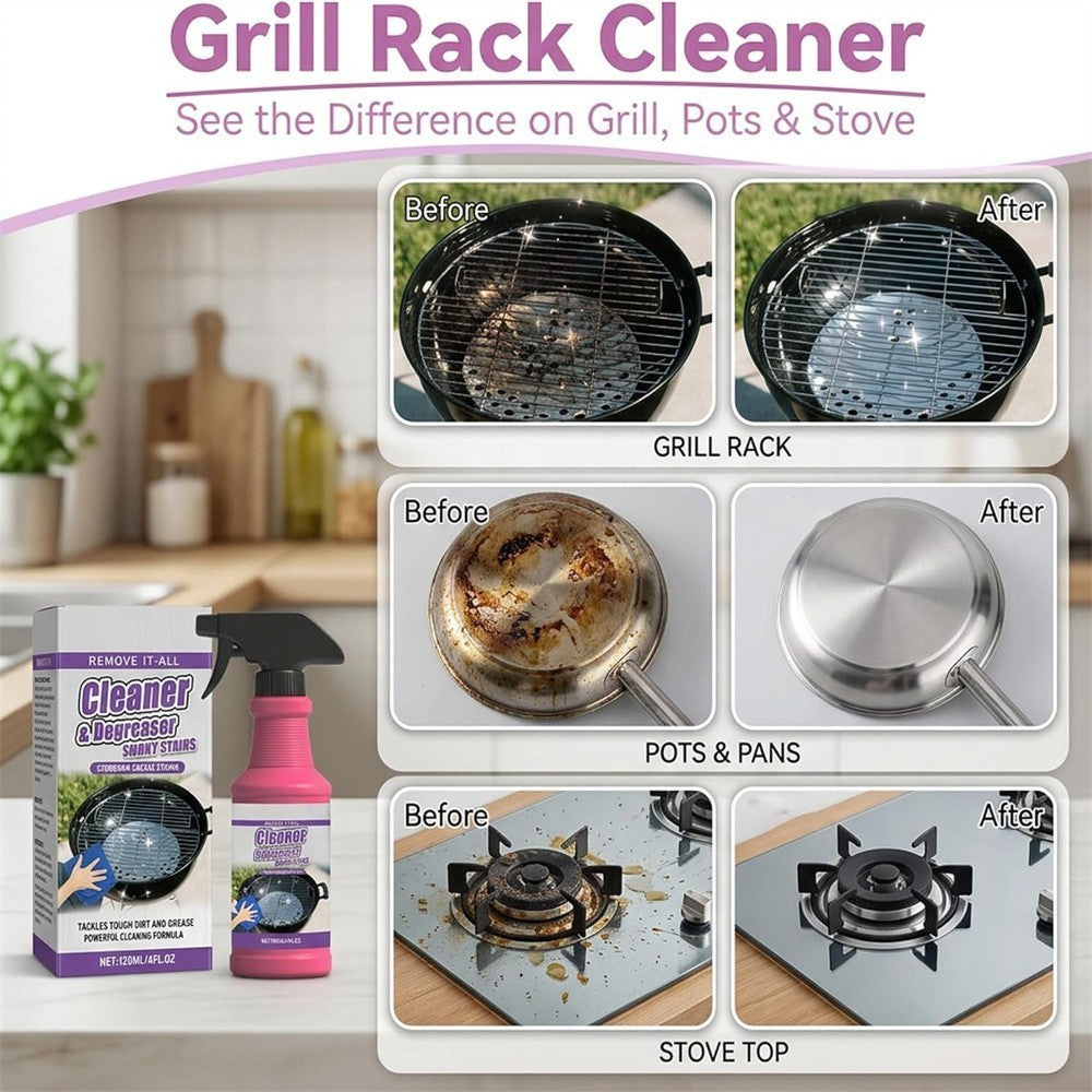Grill Degreaser Spray Extra Fast-Acting Heavy-Duty BBQ Cleaner for Greasy Grates