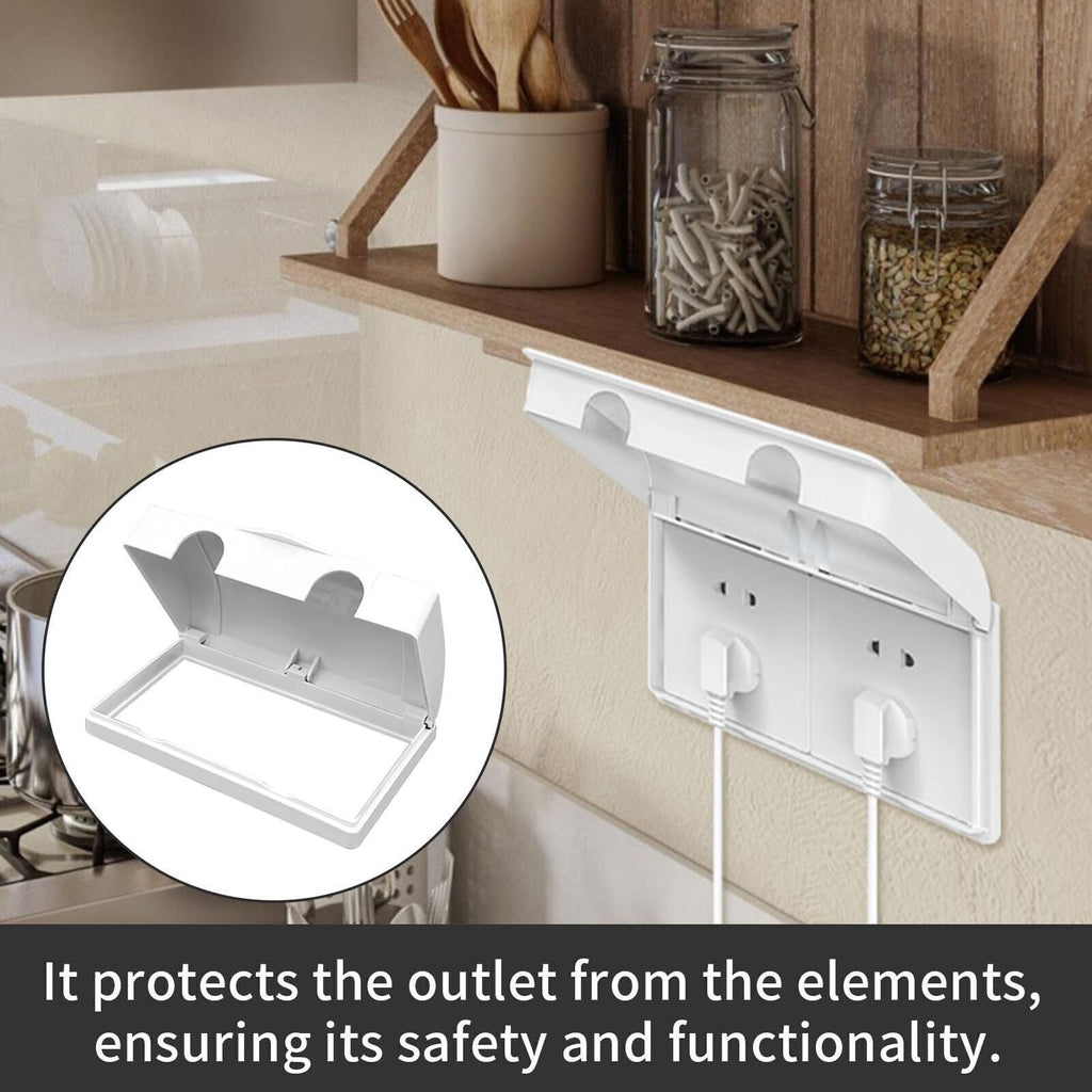 Double Socket Protector Cover Type Waterproof Box Child Safety Electric Plug