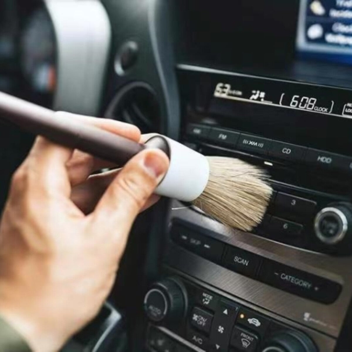 3pcs Car Detailing Wash Dust Brush Kit Vehicle Auto Interior For Wheel Clean Set