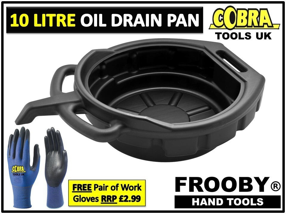 10 LITRE WIDE OIL DRAIN PAN BRAKE CLUTCH FLUID LUBRICANT UNDER VEHICLE CONTAINER