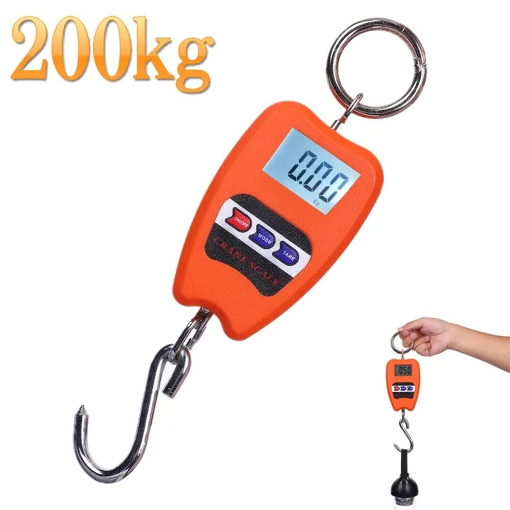 200kg Digital Hanging Scale – Mini Portable Electronic Hook Crane Scale w/ LCD