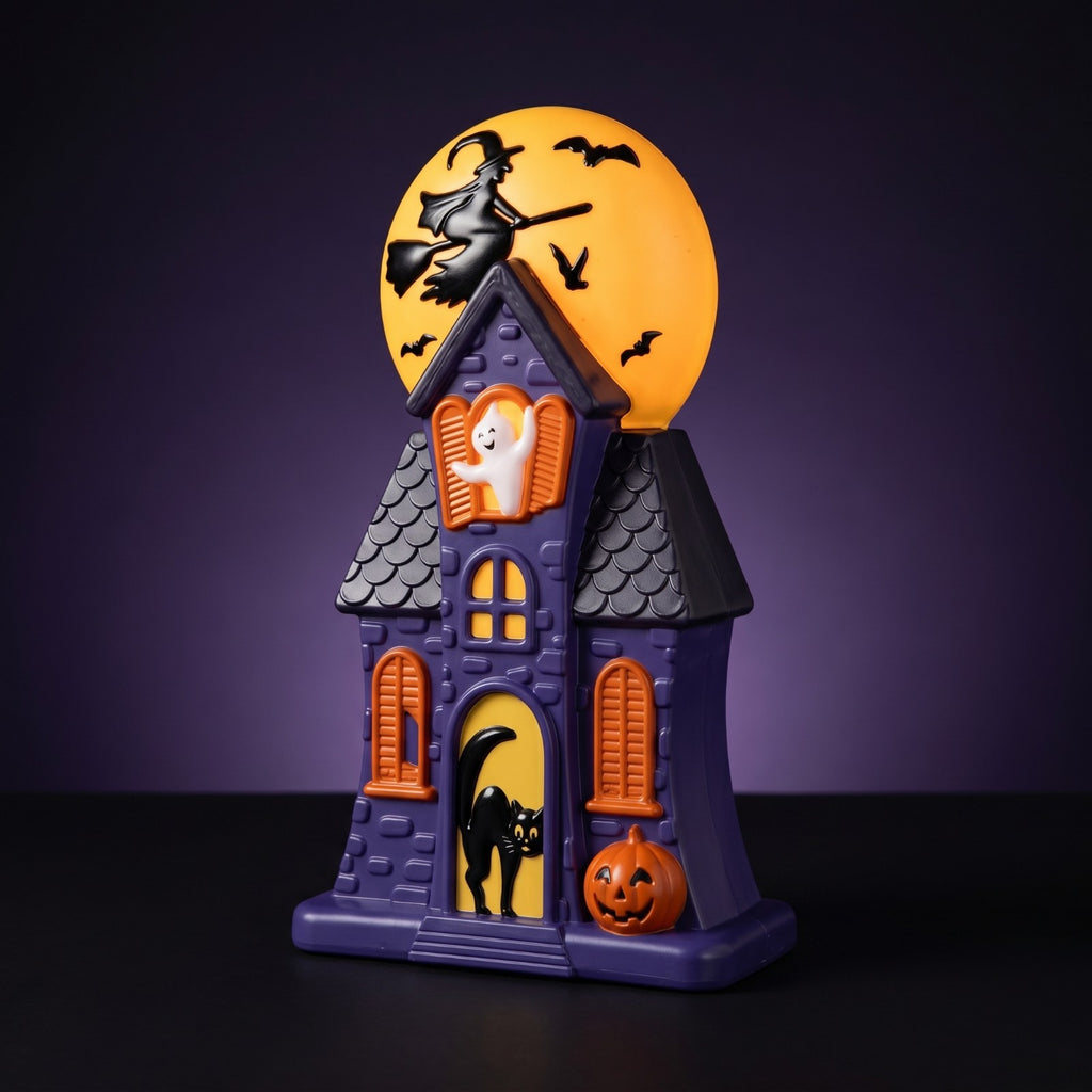 USB Haunted House Blow Mold Light Spooky Figurine Vintage-Style for Mantel,Shelf