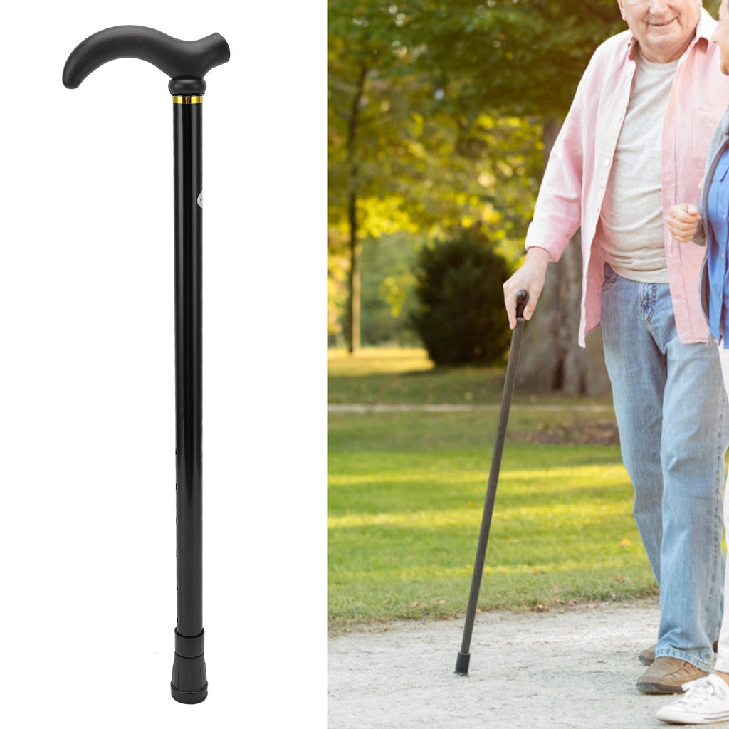 (Black)Adjustable Walking Stick All Terrain Walking Cane For Men Women