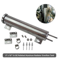 2"x10" Polished Aluminum Radiator Universal Overflow Tank For Mopar Ford Chevy