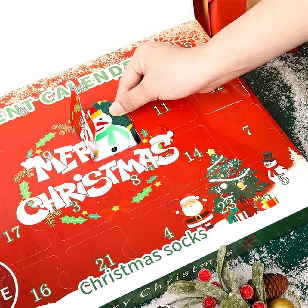 Christmas Sock Advent Calendar Countdown Sock Set for Adults Men Women 12 Pairs