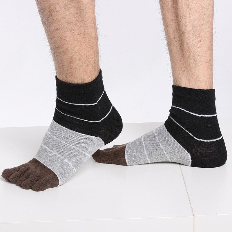 5 pairs Men's Cotton Five Finger Toe Socks Breathable Comfort Thermal Size 7-11