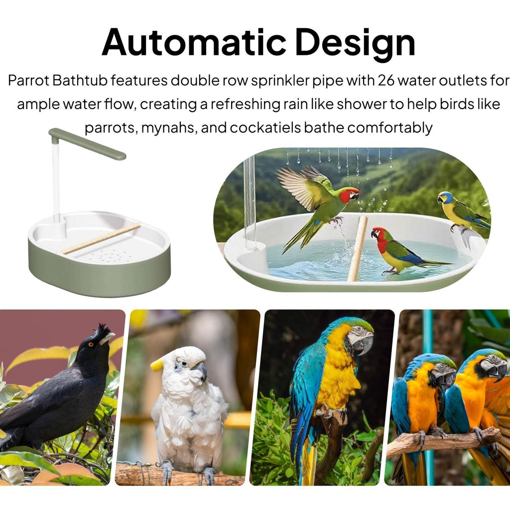 Parrot Automatic Bathtub With Shower Pet Circulating Water Bath Parrot Bathtub