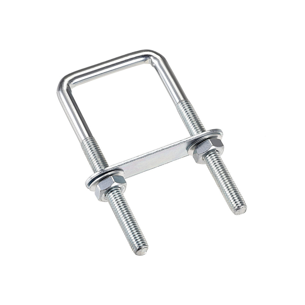 4 Sets Square U-Bolts 304 Stainless Steel M8 with Nuts Frame Plate Round Washers