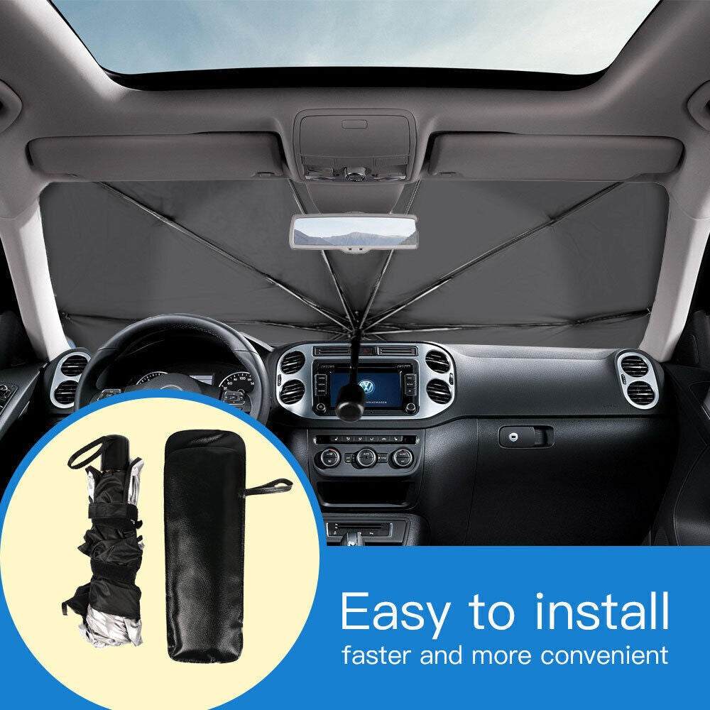 🔥Car Windscreen Sunshade Umbrella Front Window UV Reflector Foldable Sun Visor