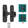 Flip Door Latch, 90/180 Degree Barn Door Gate Latches Lock, Right Angle Door Loc