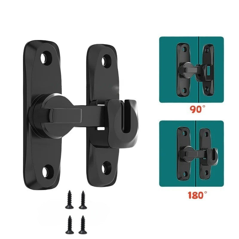 Flip Door Latch, 90/180 Degree Barn Door Gate Latches Lock, Right Angle Door Loc