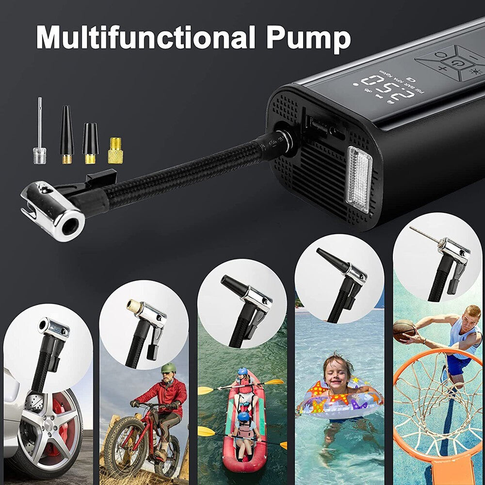 UK Car Tyre Inflator Cordless Digital USB Rechargeable Tire Air Compressor Pump