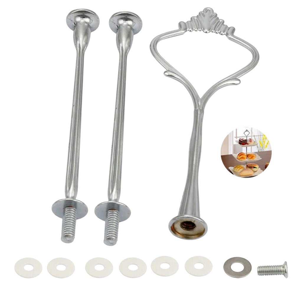 10X 3 Tiers Cake Plate Cupcake Stand Rack Fittings Handle Rod Wedding Party