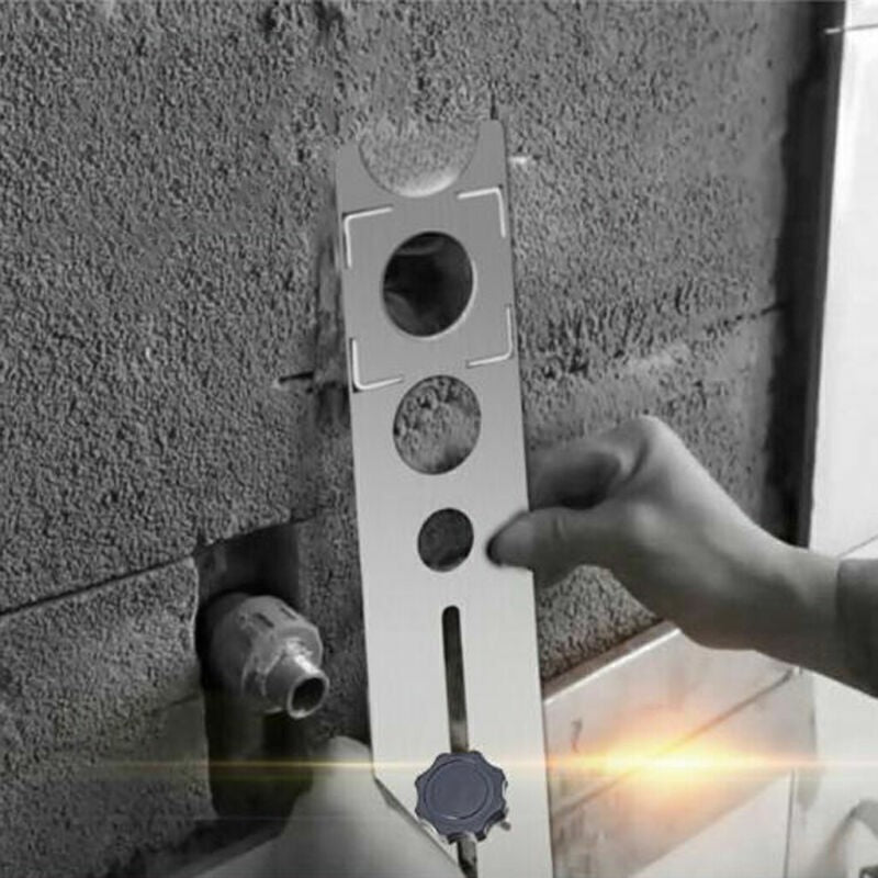 Stainless Steel Drill Guide Ruler Multi-functional Ceramic Tile Hole Locator