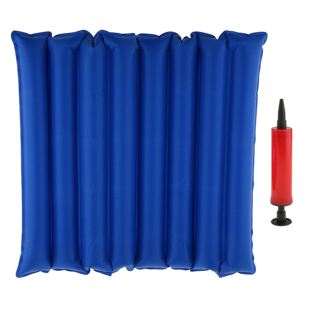 Pressure Relief Air Inflatable Seat Cushion Wheelchair Pillow with Pump Blue