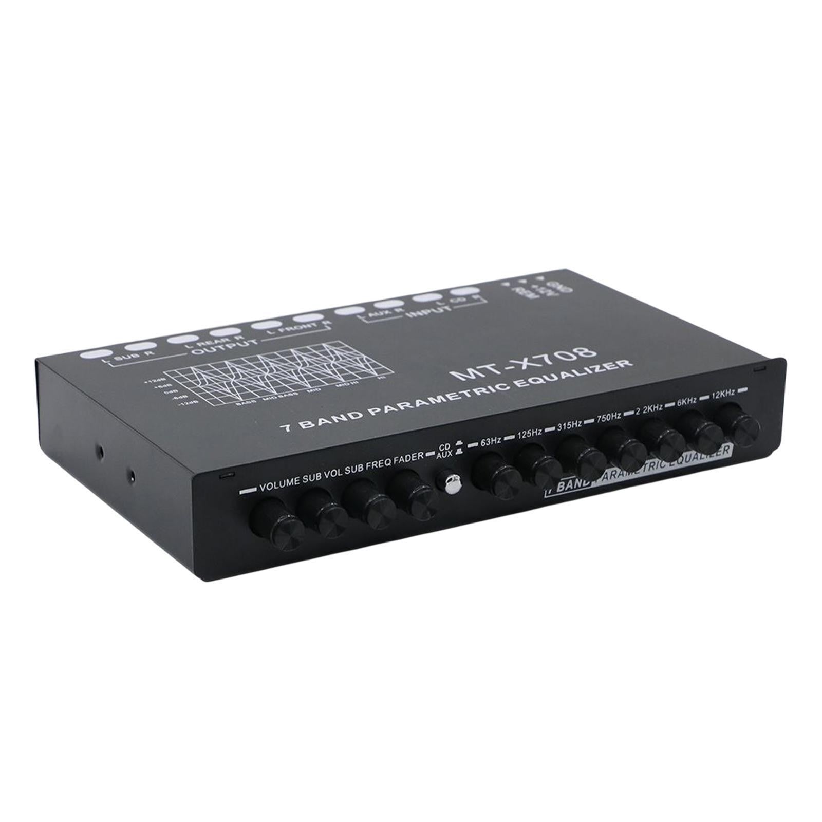 7 Band Car Equalizer Front Rear + sub Output Car Graphic Equalizer Amplifier