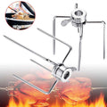 2pcs Stainless Steel Rotisserie BBQ Spit Fork Charcoal Grill Barbecue Tool