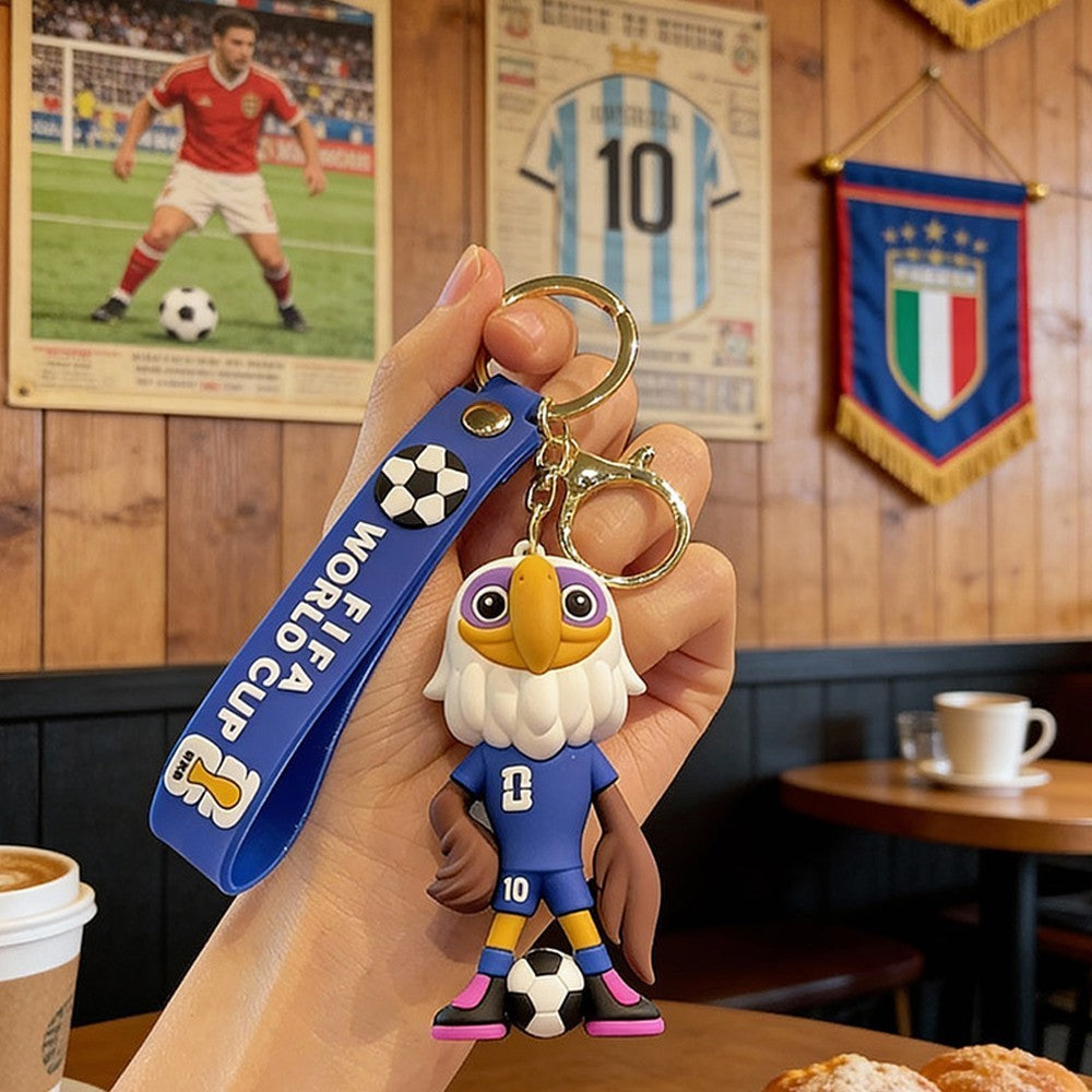 4 Pack Mascot 2026 World Cup Keychain Football Keychain Mascot Memorabilia