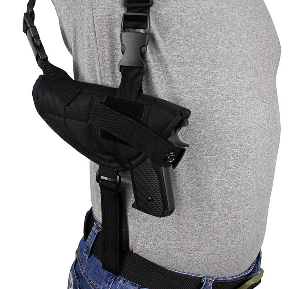 Tactical hand gun shoulder holster black under arm double soft pistol holster@