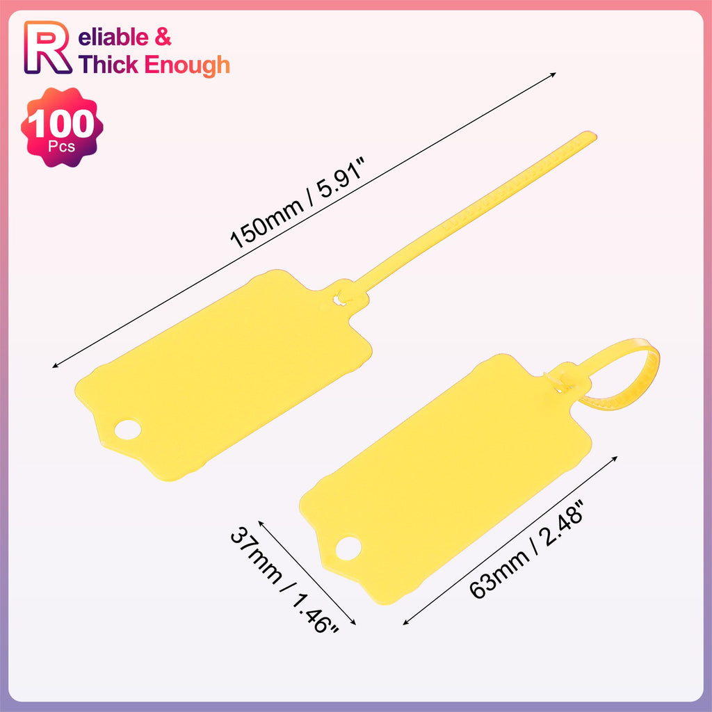 100Pcs Blank Waterproof Plastic Tags, Label Shipping Tag 2.48 x 1.46Inch
