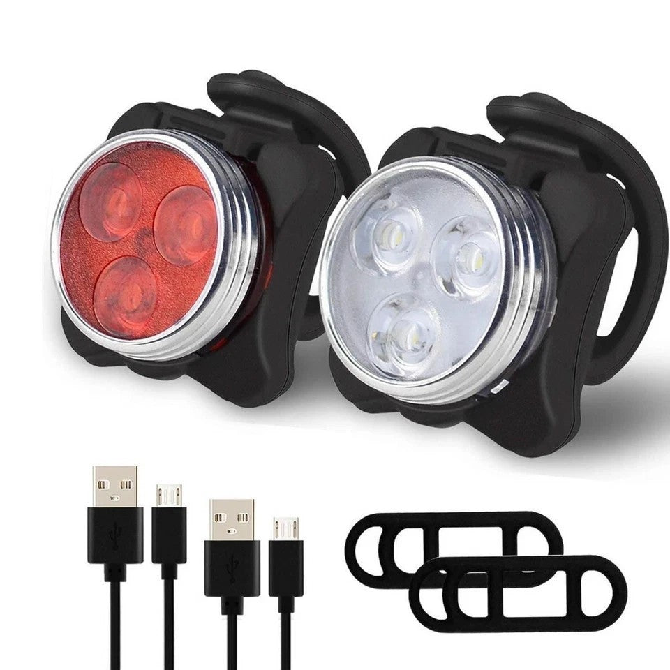 Super Bright Bike Light Set USB Rechargeable Bicycle Lights Waterproof Mountain