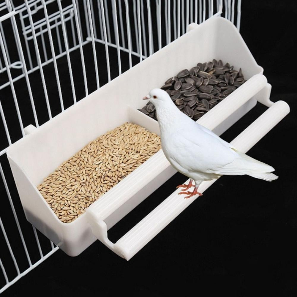 Bird Food Dispenser Parakeet Feeder Box Parrot Birds Water Hanging Bowl