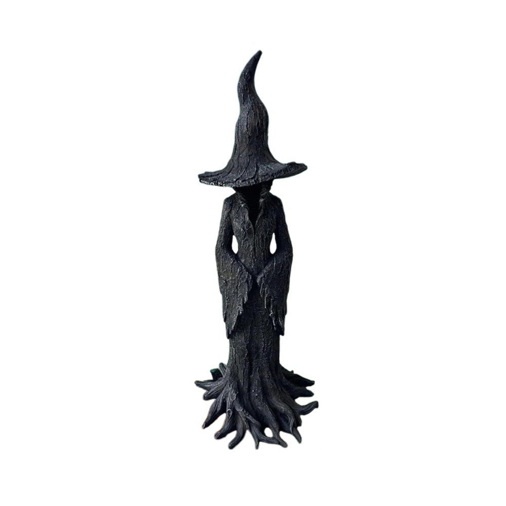 Retro Witch Statue Resin Craft Desktop Decoration Halloween Ornament Home Decor