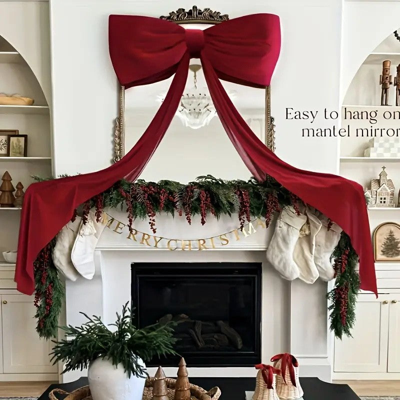 Large Red Velvet Christmas Bow, Christmas Decorations, Giant Bows for Xmas Tree
