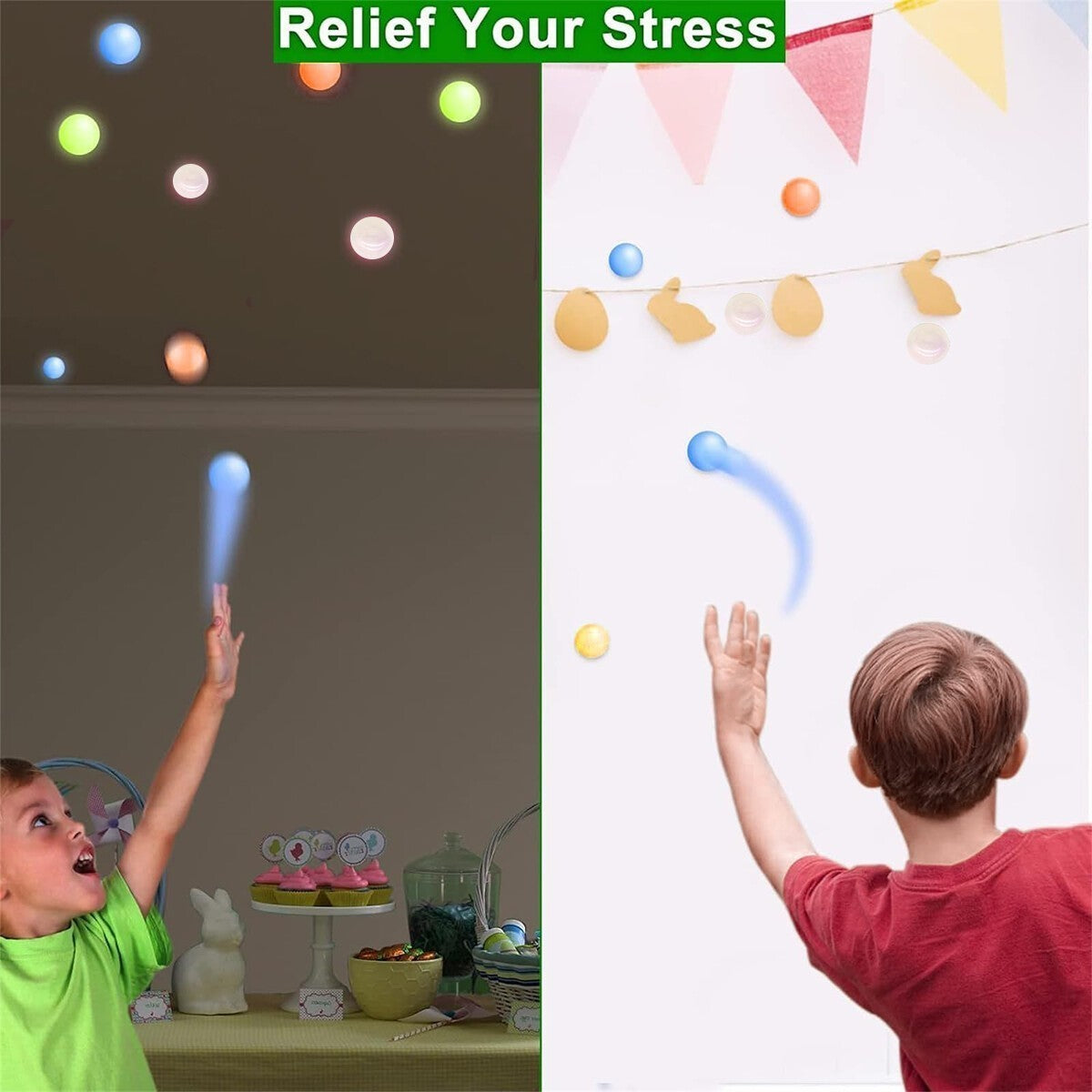12 Glorbs Balls Ceiling Balls Bounce Back to U ,Glow in The Dark Sticky Balls