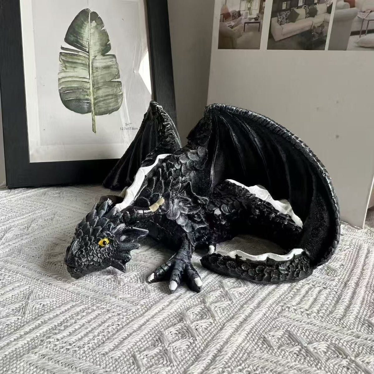 Dragon Sculpture Realistic Statue Garden Home Decor Outdoor Ornament Gift