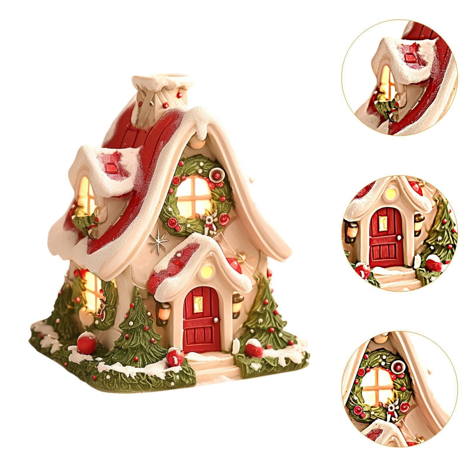 Christmas Cabin Incense Burner Small Wooden House Incense Burner for