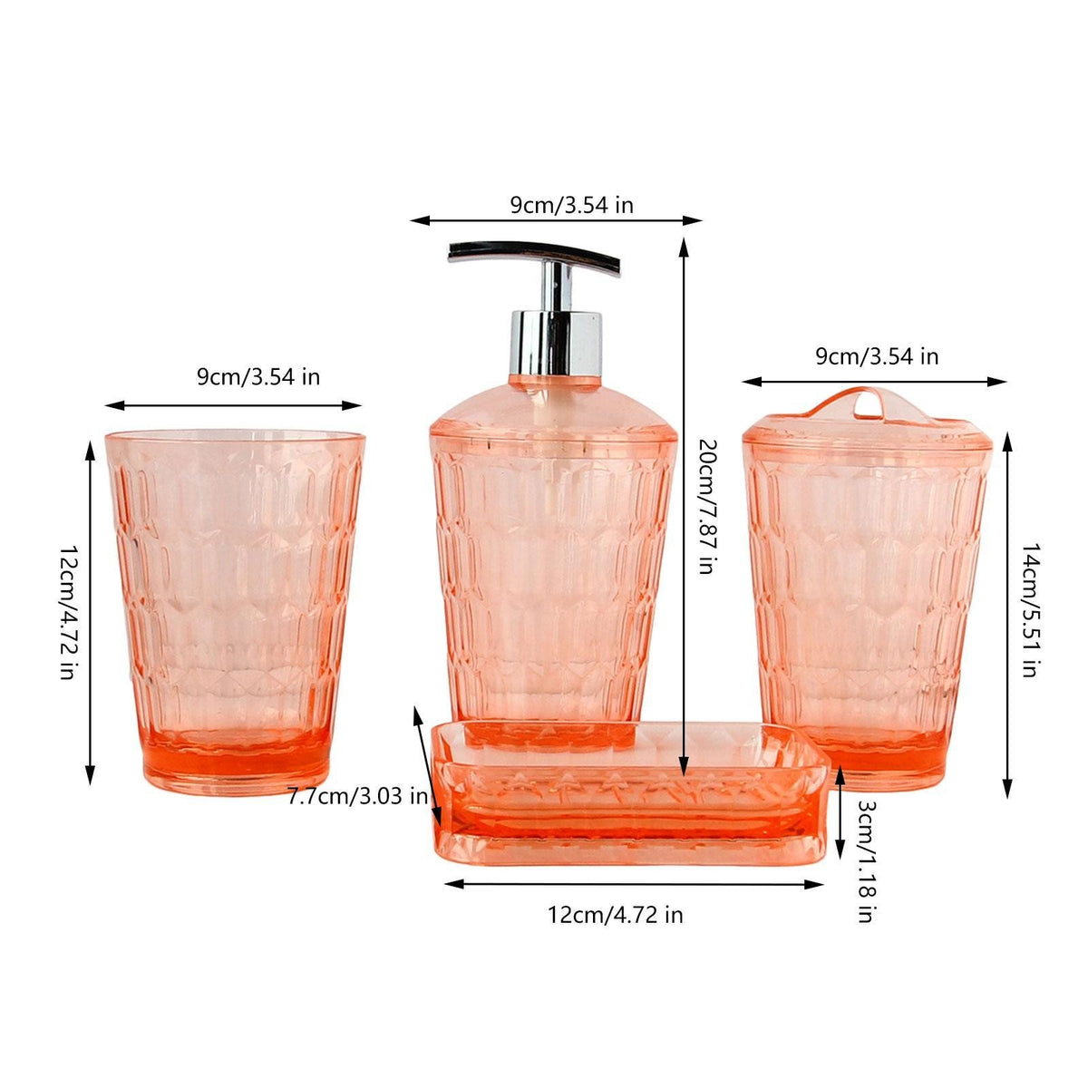 4Pcs Lotion Dispenser Toothbrush Holder Bathroom Accessories Set