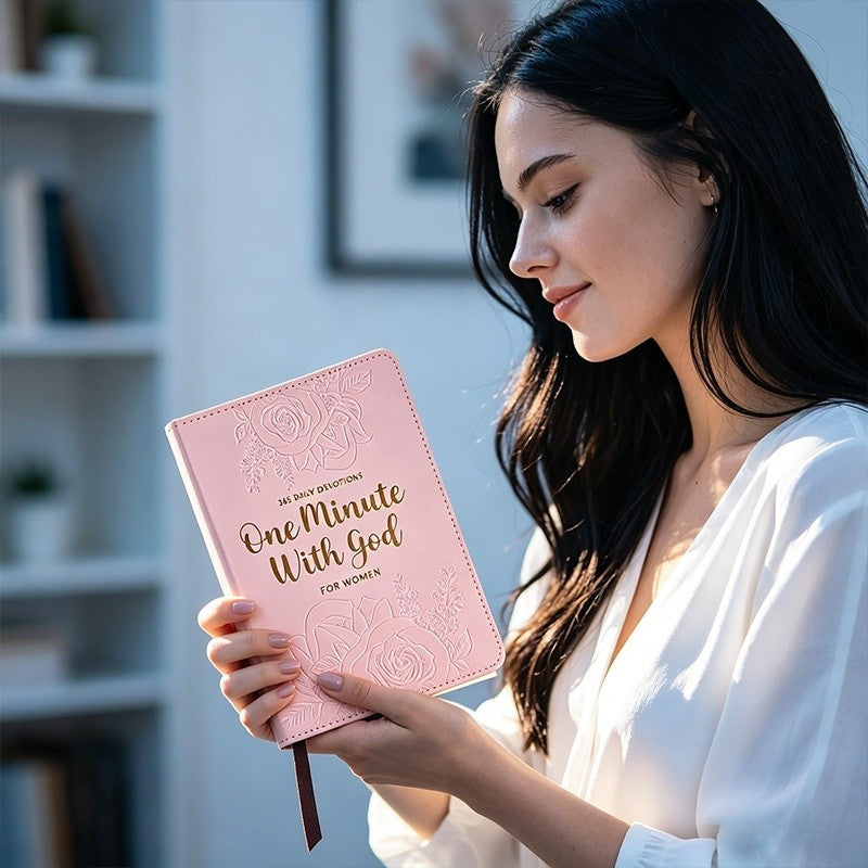 One Minute With God for Women 365 Daily Devotions PU Leather Flexcover Gift Book