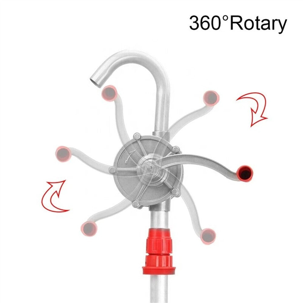 50" Rotary Hand Drum Barrel Syphon Self Priming Pump Diesel Fuel Oil UK