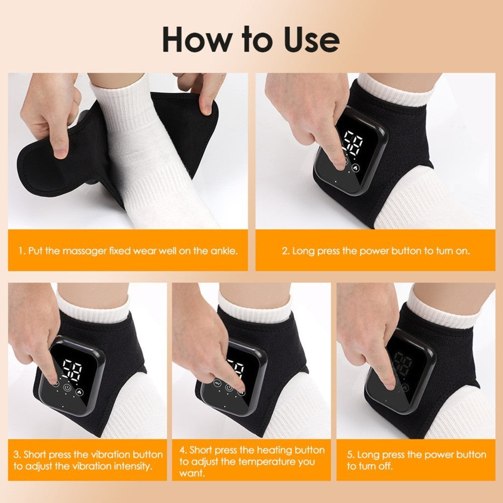 1/2x Electric Foot Ankle Massager Method Massager Vibration Infrared Pain Relief