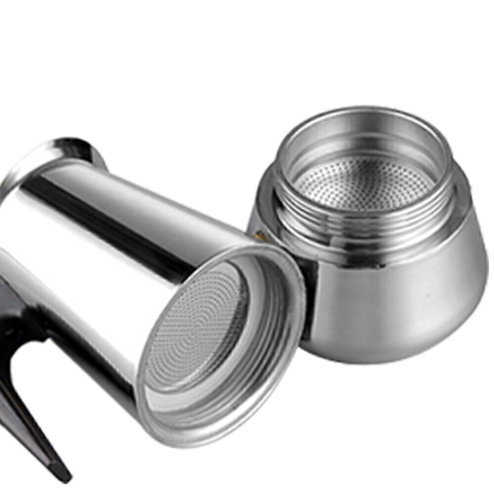 4 Cup Stainless Steel Espresso Maker Cup Stove Top Coffee Percolator Moka Pot