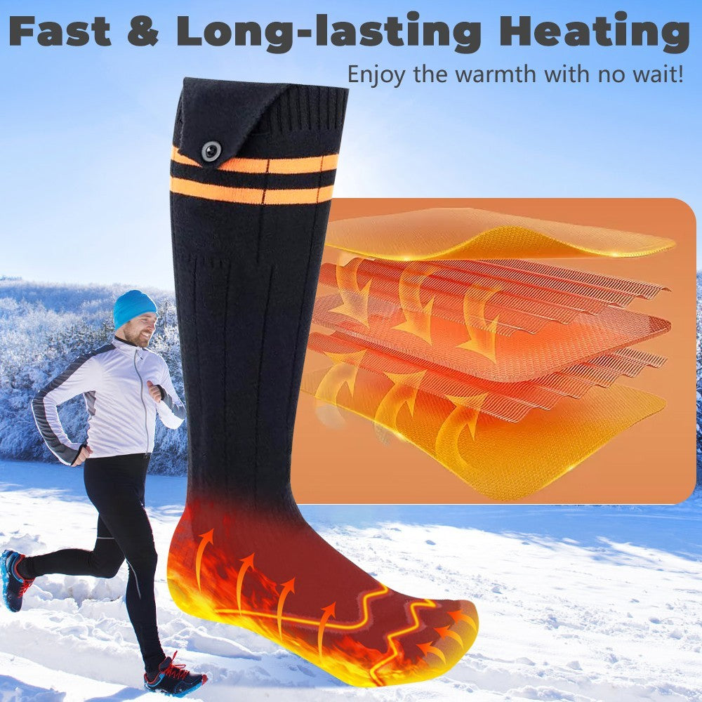 Electric Heated Socks Rechargeable W/ 10000mAh Battery Unisex Winter Foot Warmer