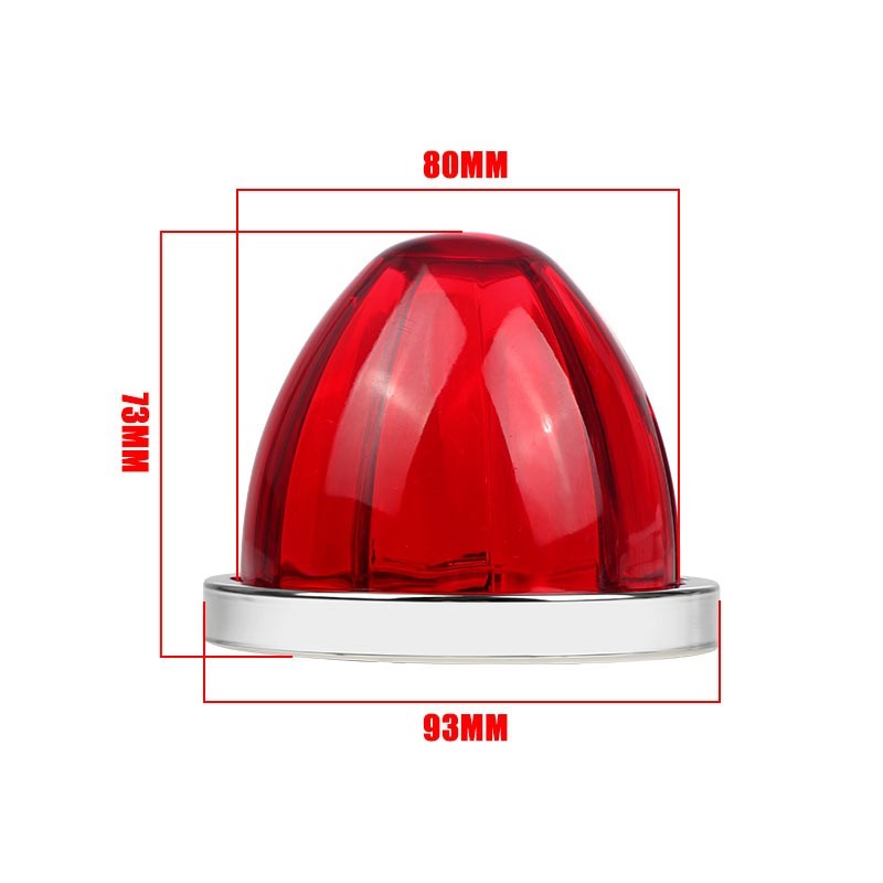 2PCS LED Watermelon Lights Truck Trailer Side Marker Clearance Lamp Turn Signal