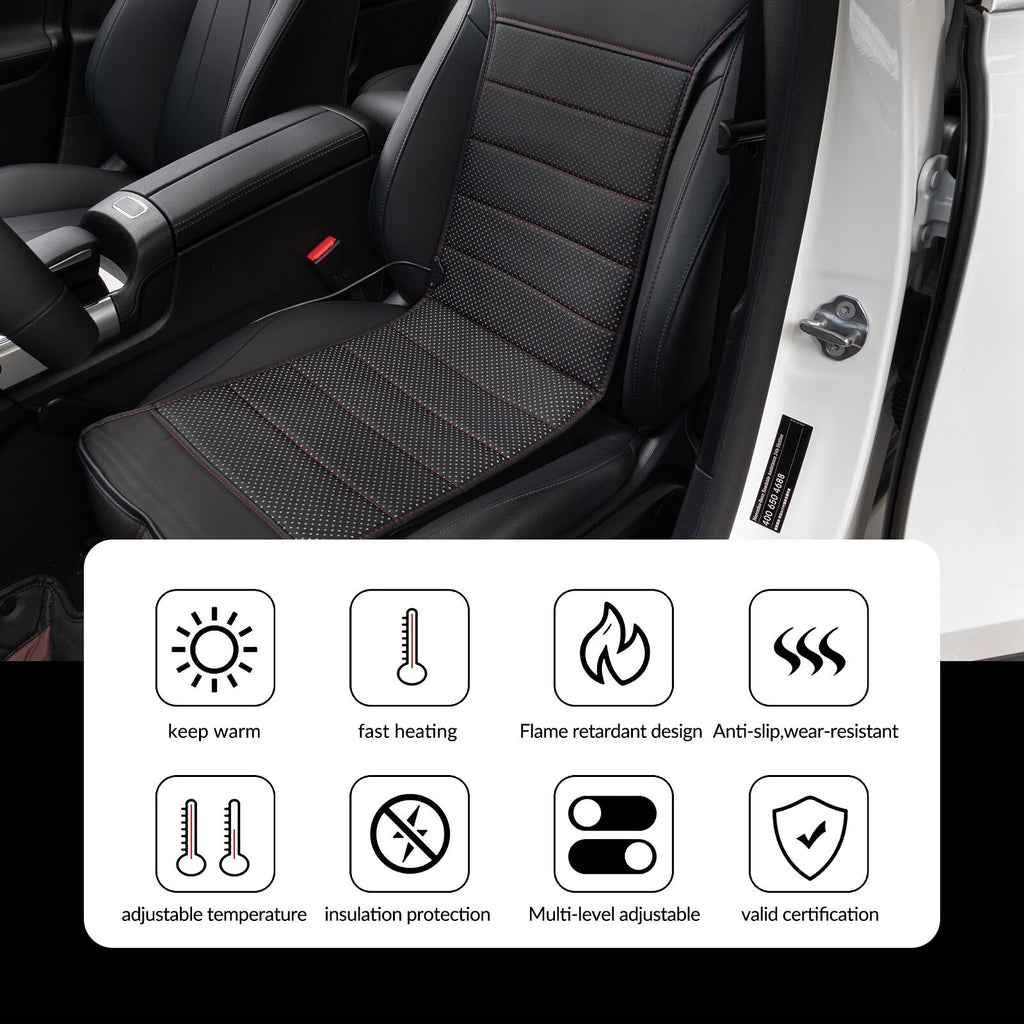 Universal 12V Car Seat Pad Cushion Cover Heating Heater Warm Heated Cold Winter