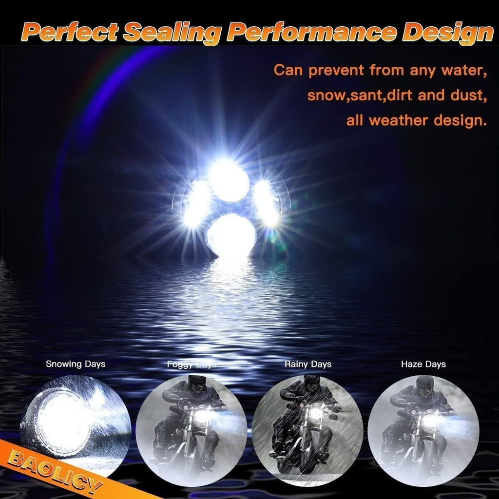 7" LED Motorcycle Headlight Round Headlamp For Harley-Davidson