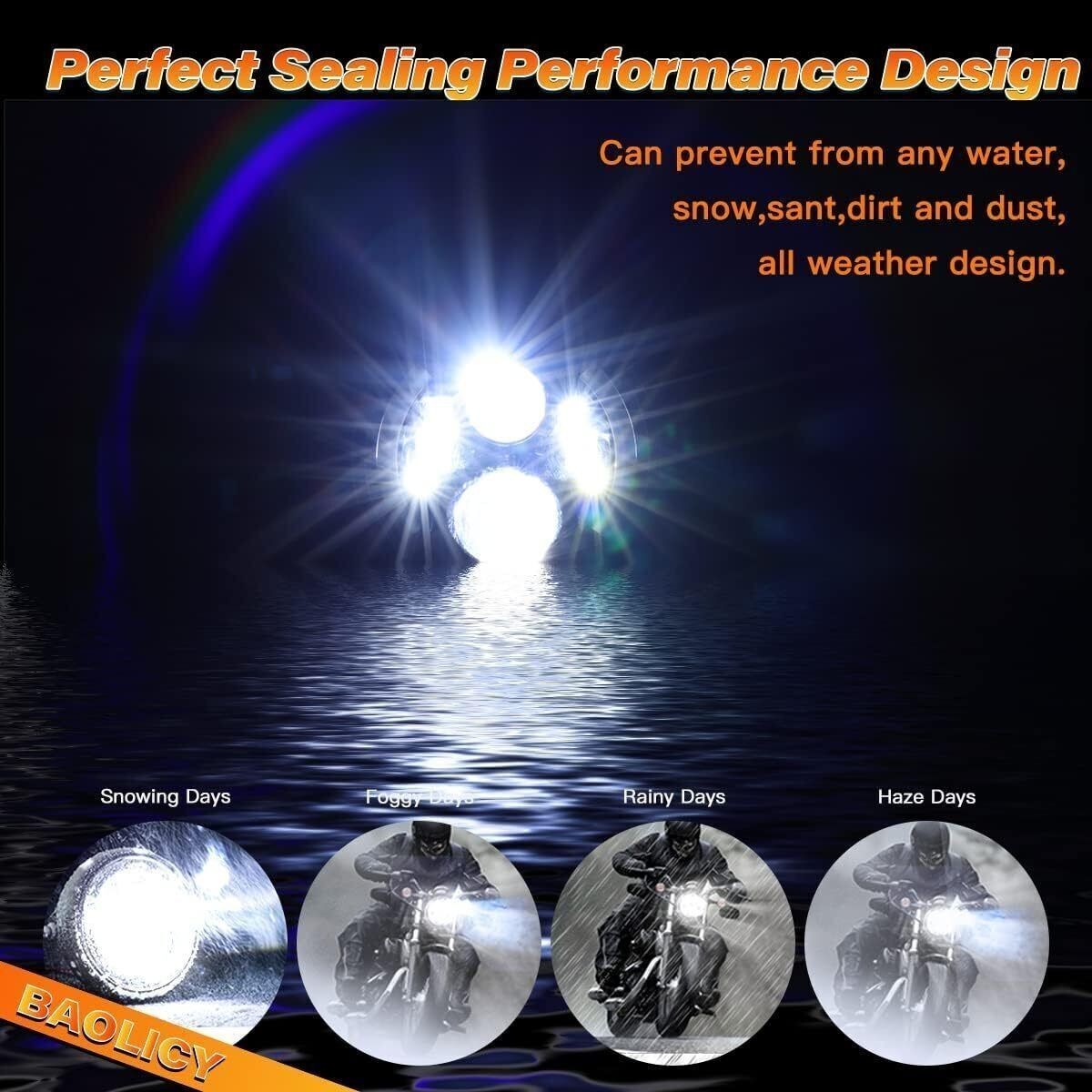 7" LED Motorcycle Headlight Round Headlamp For Harley-Davidson