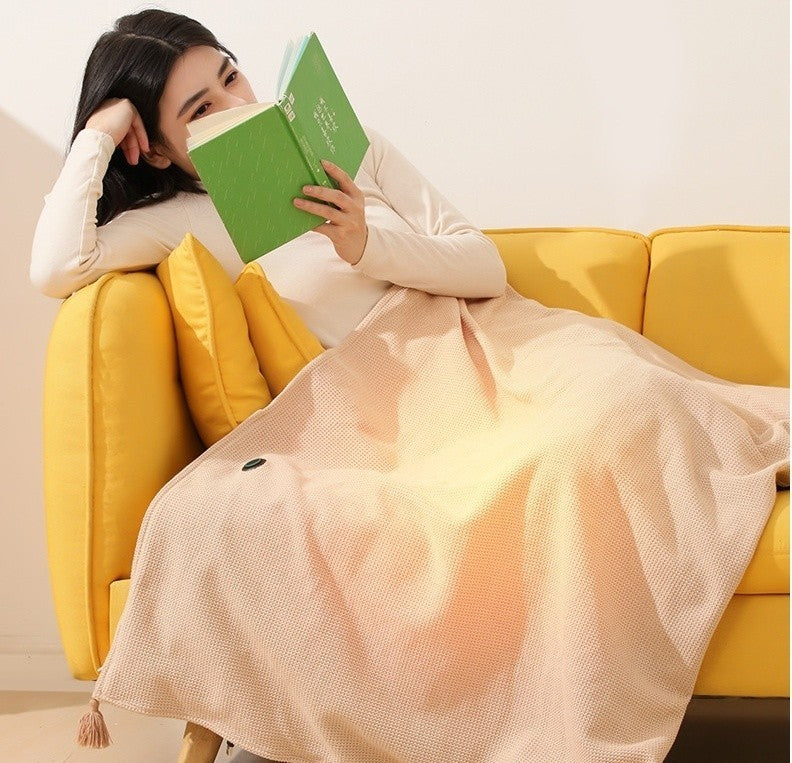 USB Heated Blanket Shawl Poncho Graphene Electric Throw Cape for Office Nap UK