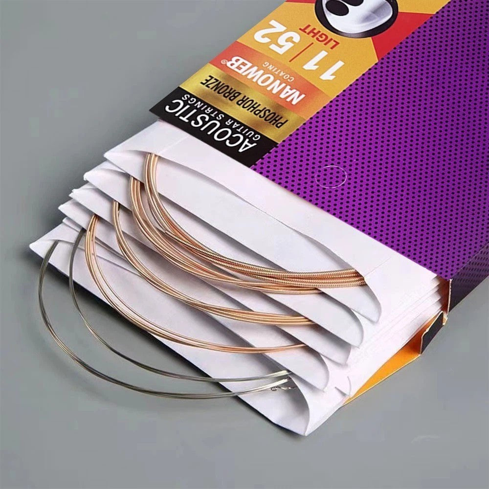 2×Elixir Nanoweb Phosphor Bronze 11-52 Acoustic Guitar Strings Light NN3