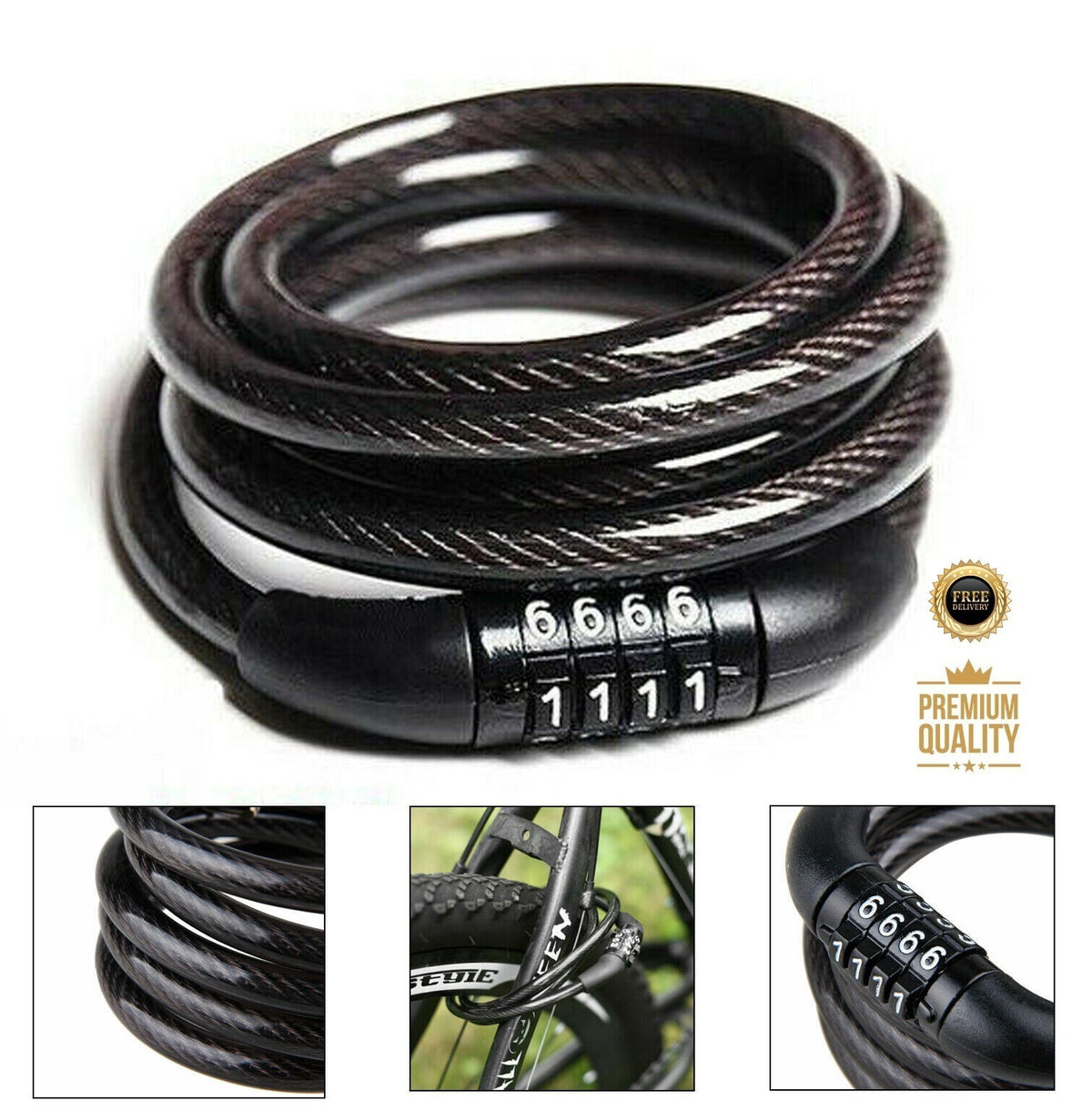 Heavy Duty Strong Motorbike Mountain Bike Cycle Security Chain Padlock Code Lock