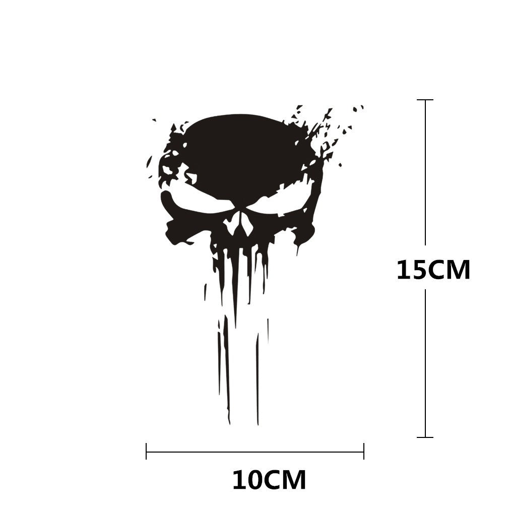 15*10cm Punisher Skull Sticker 3D Car Stickers Car Vinyl Reflective Sticker
