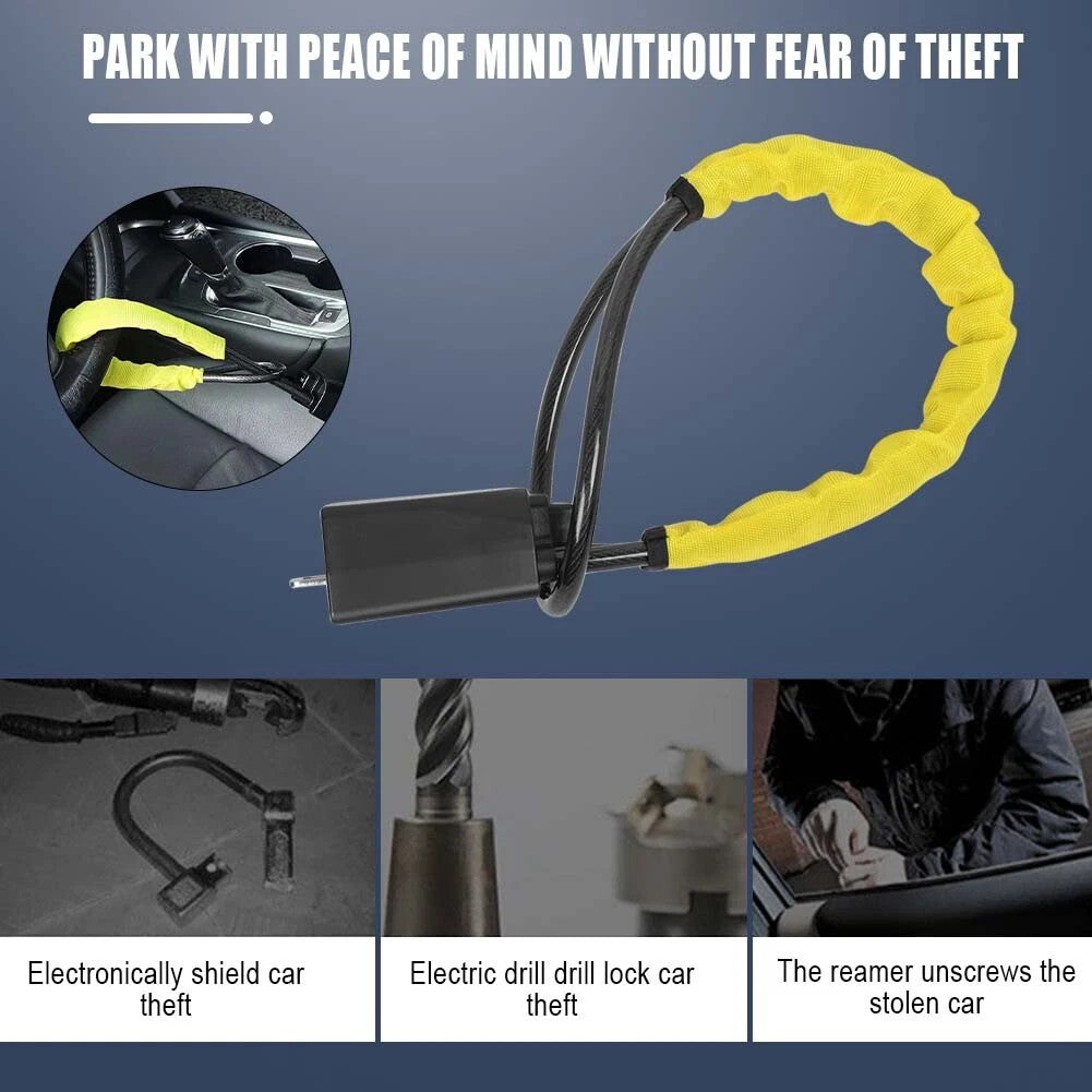 Seat Belt Lock Steering Wheel Lock Car Security Anti-Theft Device Accessory Keys