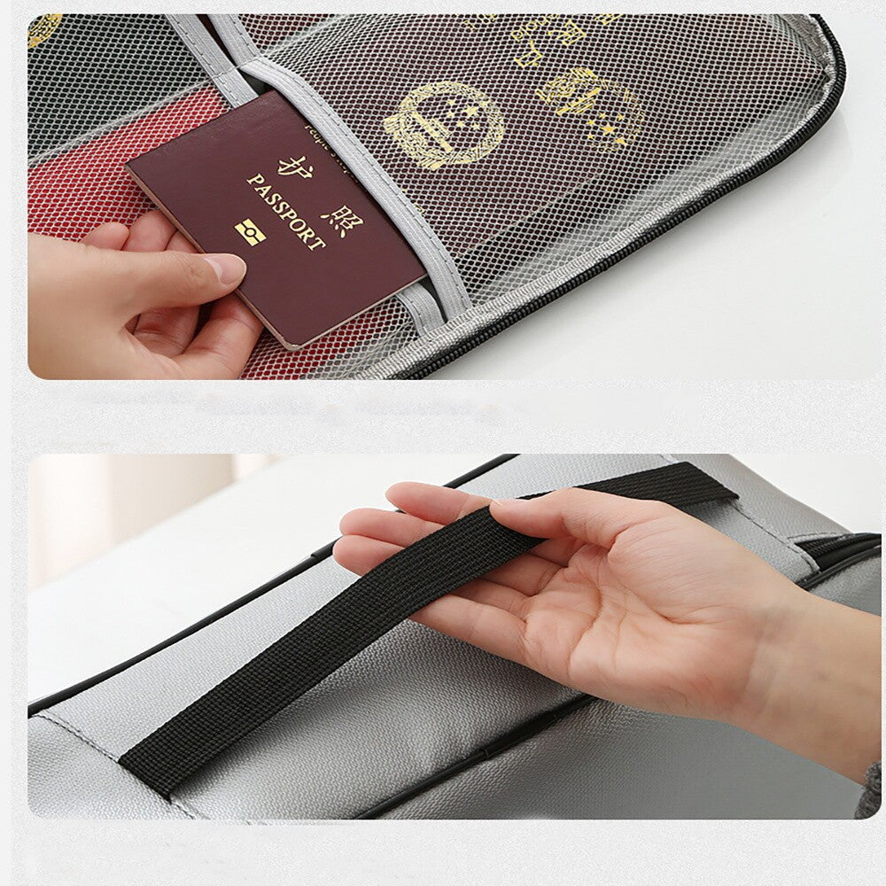 Fireproof Waterproof Document Bag File Money Safe Box Secret File Protect Pouch