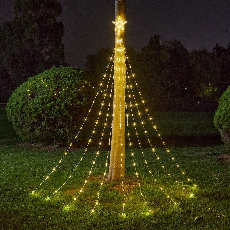 3m Waterfall Christmas Tree Lights 292 LED Solar USB Rechargeable Remote Control