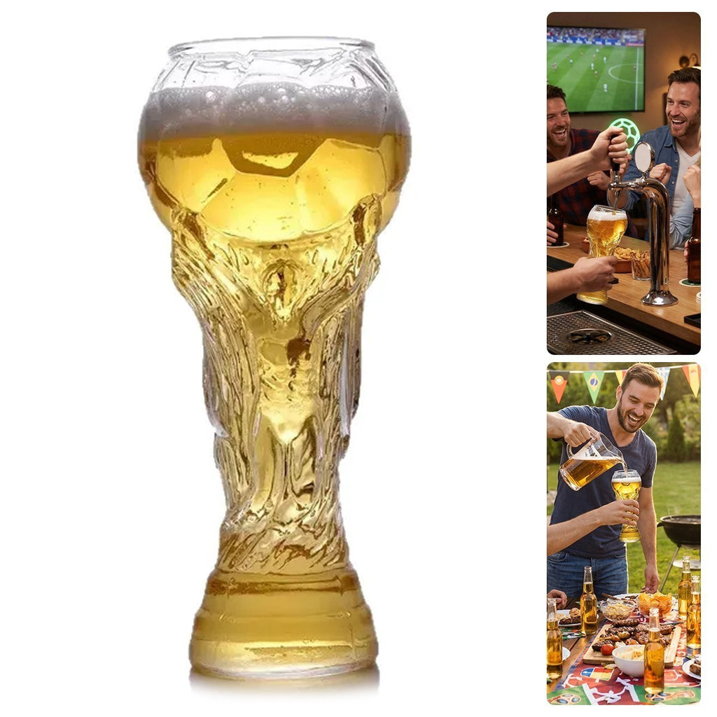 450/600/800ml Football Trophy Beer Glass Cup World Cup Shape Drinking Mug Clear